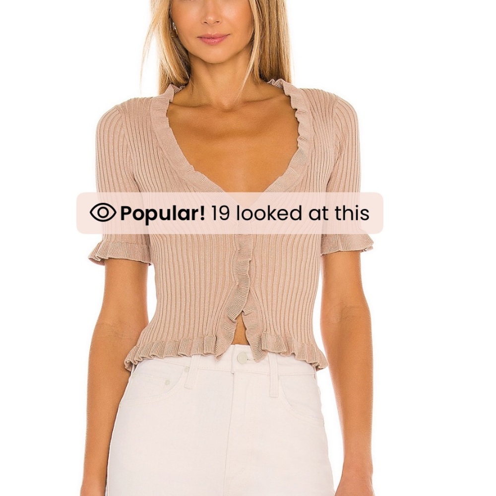Lovers + Friends Ruffle Knit Top in Nude - Picture 1 of 4